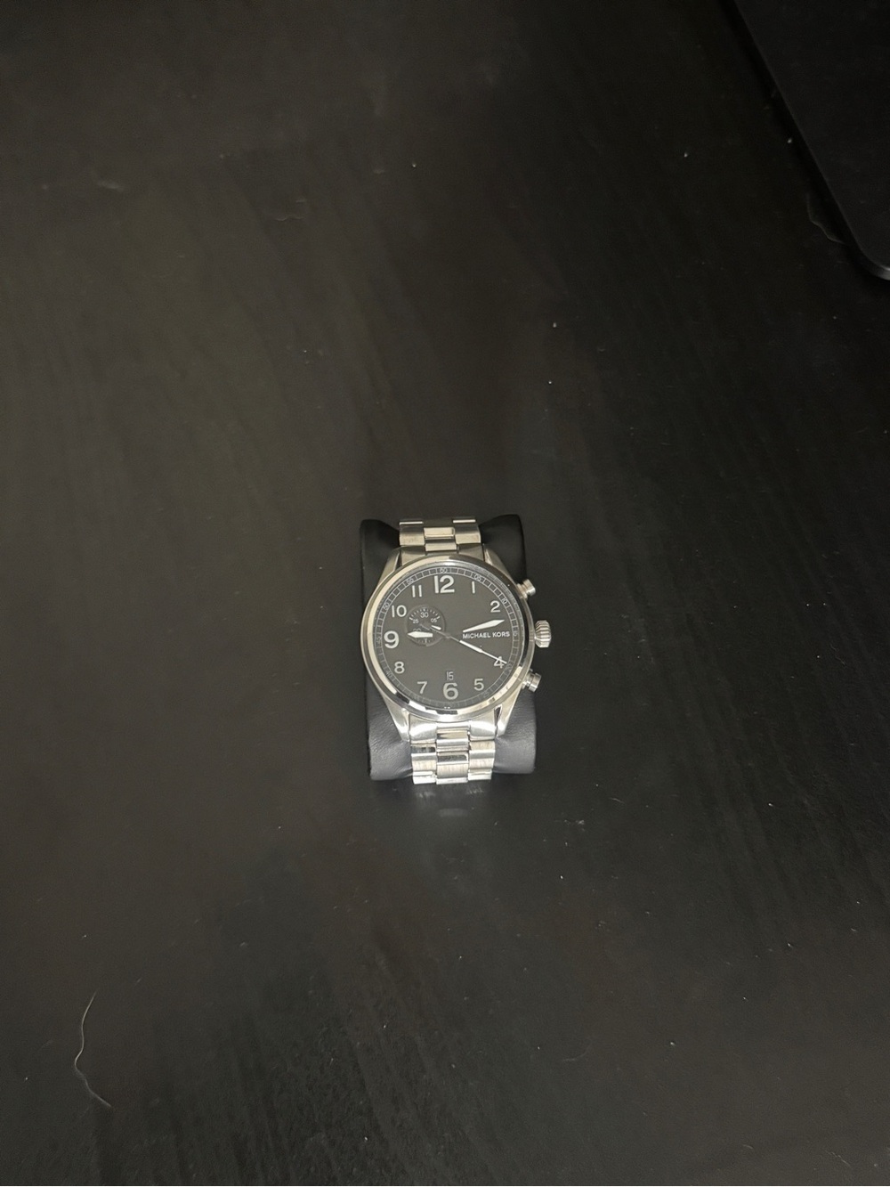 Michael Kors Silver Bracelet Watch with Black Dial